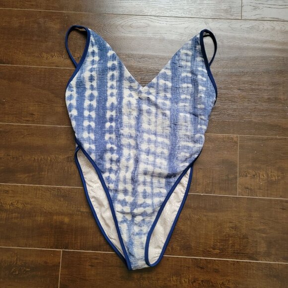 Free People Blue and White One Piece Swimsuit - Picture 2 of 5